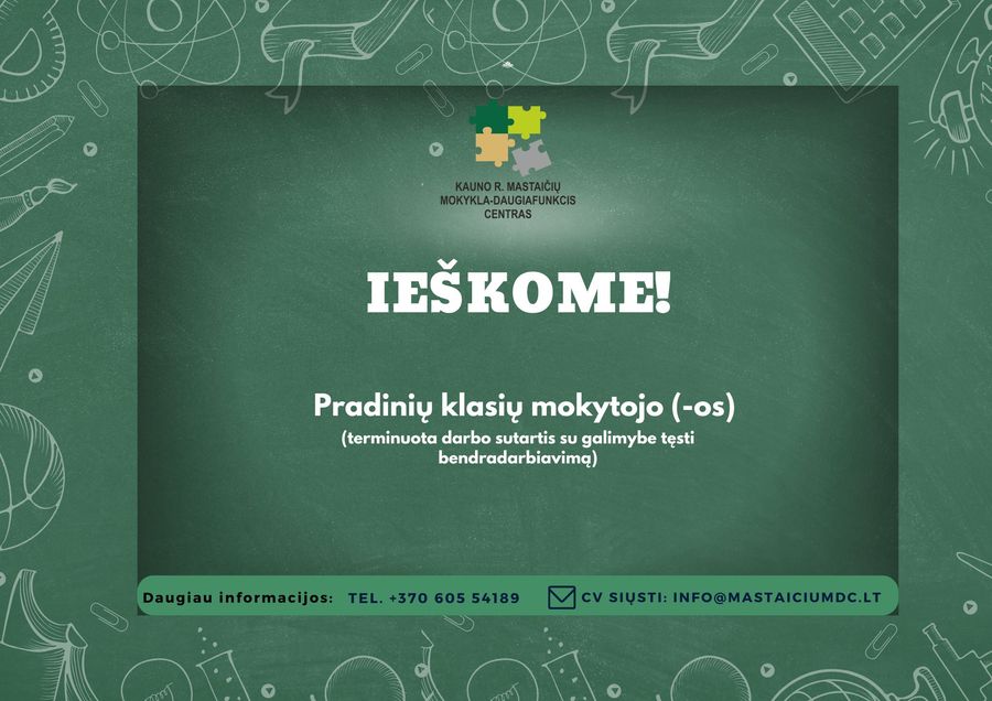 Ieškome pradinių klasių mokytojo