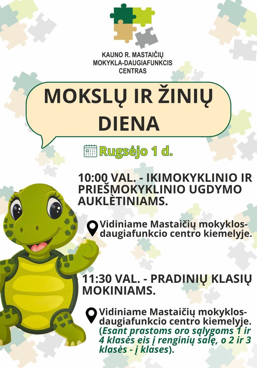 Mokslų ir žinių dienos plakatas