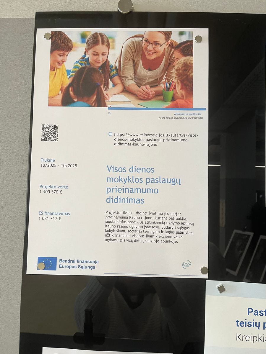 Projektas „Visos dienos mokyklos paslaugų prieinamumo didinimas”