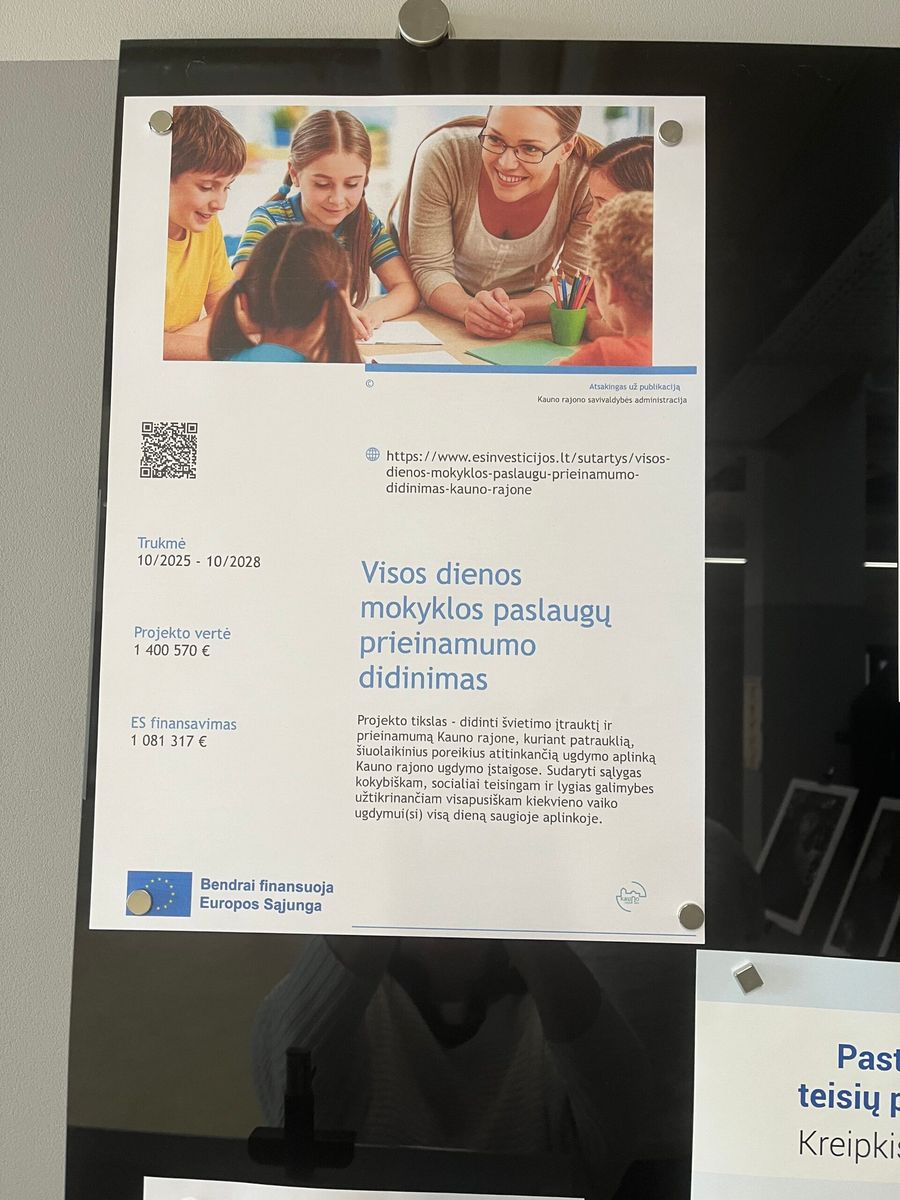 Projektas „Visos dienos mokyklos paslaugų prieinamumo didinimas”